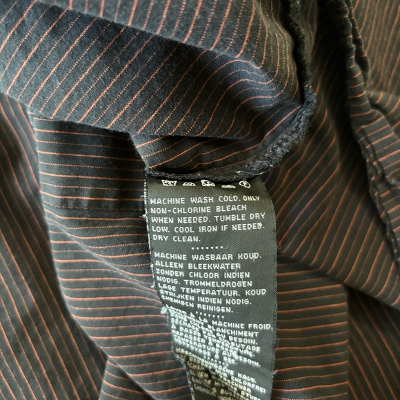 Harley-Davidson Pre-Luxe Black & Orange Pinstripe Button Up Shirt Men's Size M - Picture 7 of 10